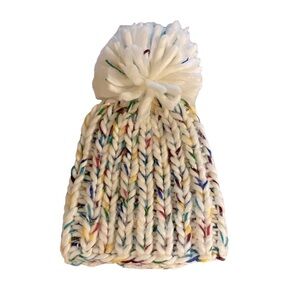 Steve Madden oversized Pom Pom beanie hat like new one size